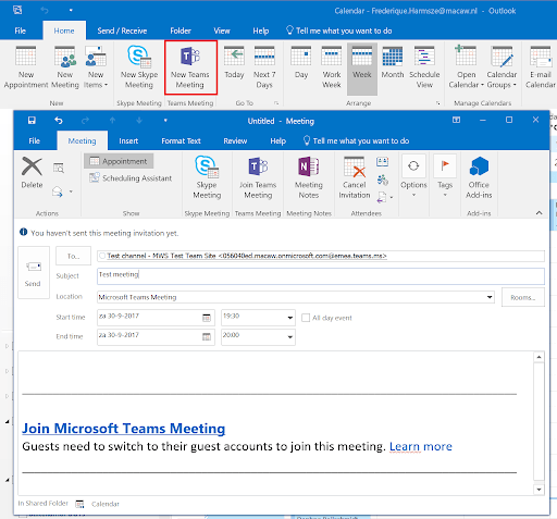 Microsoft Teams Outlook