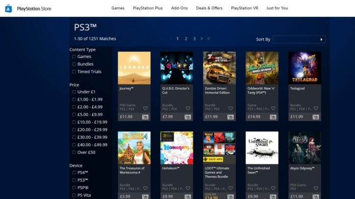 vecchio PlayStation Store
